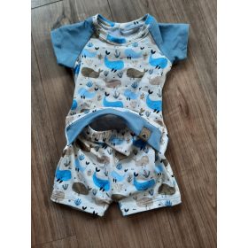 Bálna mintás elöl nyíló napozó (74-80-as méret)