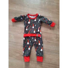   Karácsonyi manós elöl nyíló rugdalózó (62-68-as méret)