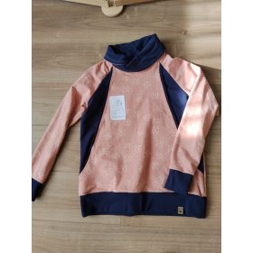   Rózsaszín galamb mintás A-vonalú szoptatós pulóver gallérral - L