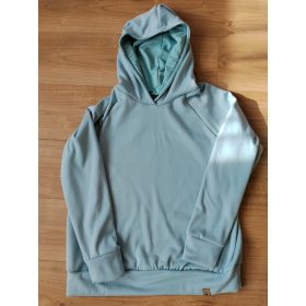   Világoskék egyszínű cipzáros szoptatós pulóver kapucnival - XL 