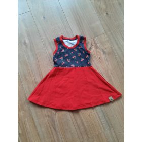 Cseresznyemintás ujjatlan kislány ruha (80-as méret)