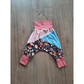 3 blokkos virágos háremnadrág (62-68-as méret)