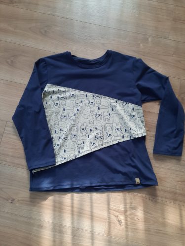 Kutyusos mintás baba-mama póló és rugdalózó szett, anyukának szoptatós megoldással (L, 62-68-as méret)