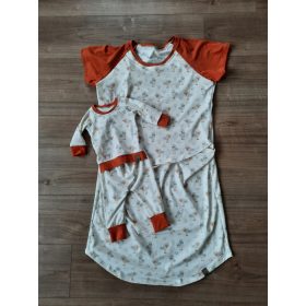   Sirályos baba-mama szett (kismama hálóing és rugdalózó), anyukának szoptatós megoldással (L, 62-68-as méret)