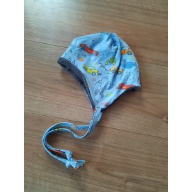   Kisautós téli megkötős sapka sötétszürke sherpa béléssel (2-3 éves méret, 50 cm)