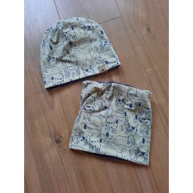 Kutyás sapka-sál szett (2-3 éves méret - 51cm)