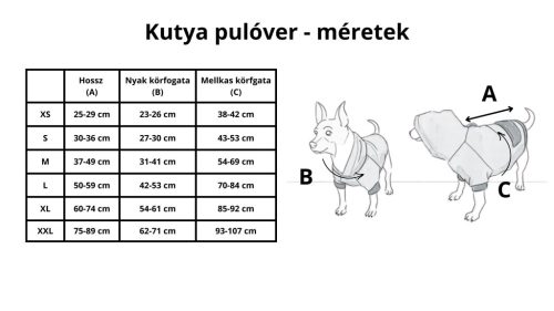 Kapucnis kutya pulcsi nagytestű kutyáknak (L-XXL)