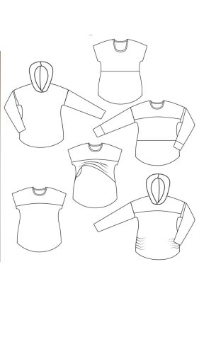 Egyszerű szabású rövid ujjú női póló (kismama és szoptatós verzió is elérhető)