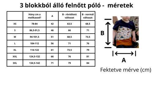 3 blokkból álló unisex felnőtt póló - kérhető szoptatós változatban is!