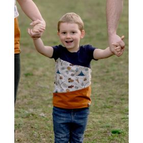 3 blokkból álló ujjatlan/rövid ujjú gyerek póló