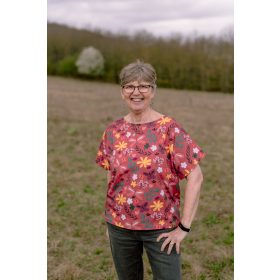 Csónaknyakú rövid ujjú női póló