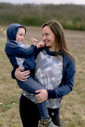 A-vonalú női pulóver kapucnival/gallérral (szoptatós változat is elérhető!)