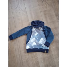 A-vonalú gyerek pulóver kapucnival/gallérral