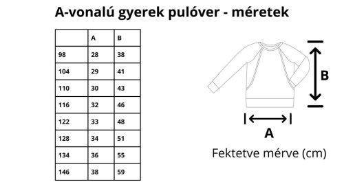 A-vonalú gyerek pulóver kapucnival/gallérral