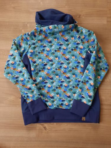 Cipzáros szoptatós pulóver kapucnival/gallérral