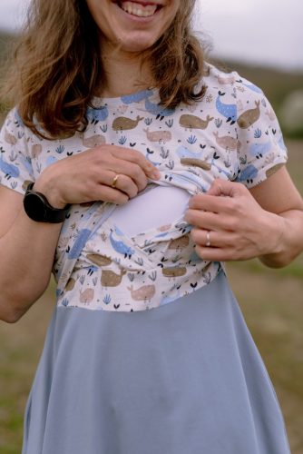 Derékba szabott női ruha - szoptatós panellal is kérhető